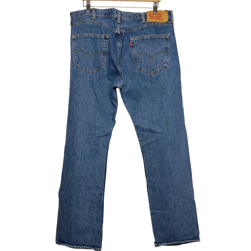 Levis 501 Original Fit Mens Jeans 38x32 Medium Wash Blue Straight Leg Denim